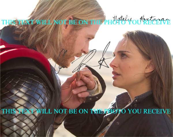 THOR SIGNED PHOTO NATALIE PORTMAN AND CHRIS HEMSWORTH   THOR CAST AUTOGRAPHED 8x10 PHOTO