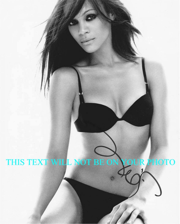 ZOE SALDANA 2 AUTOGRAPHED PHOTO, ZOE SALDANA SIGNED PICTURE, ZOE SALDANA ATUO