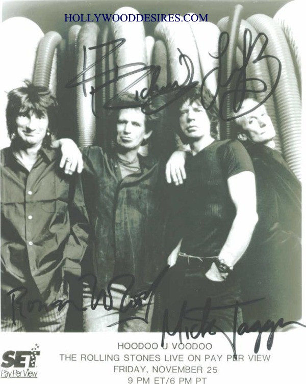THE ROLLING STONES GROUP SIGNED 8x10 PHOTO